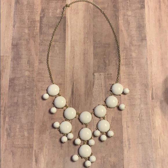J. Crew Jewelry - Throwback White, Gold Tone Large Bubble Necklace 2010s